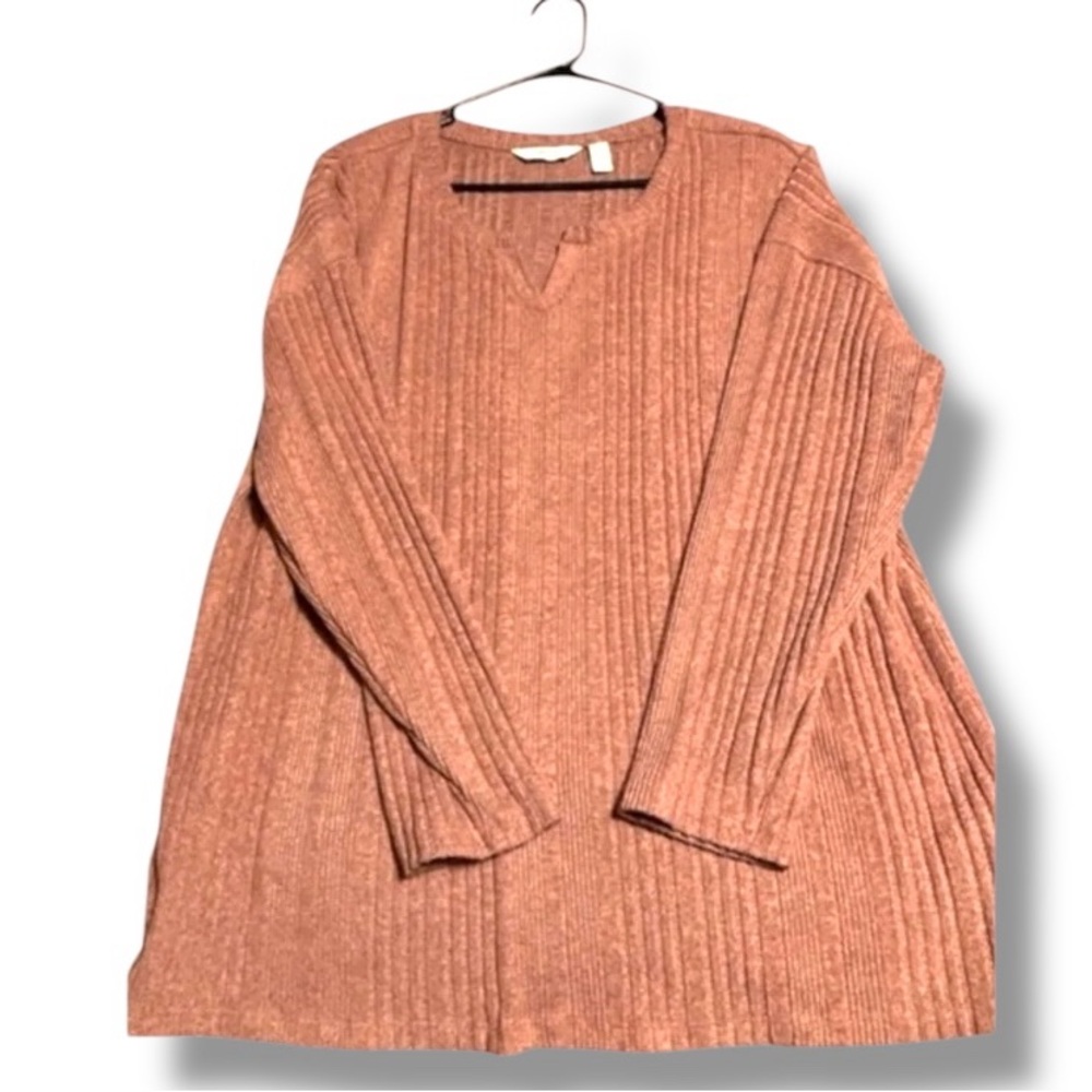 🛍️$2 SALE WHEN BUNDLED| Pink Cotton V neck Sweater